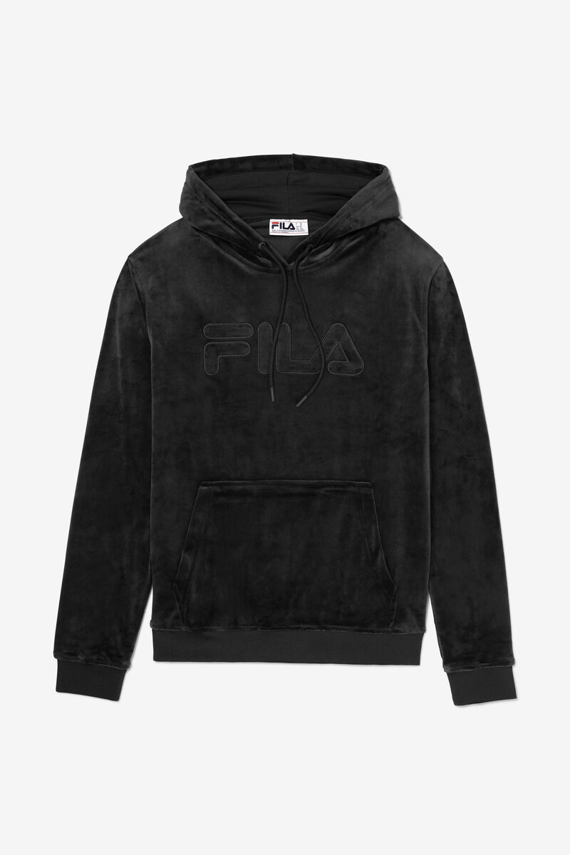 Fila Asher Velour Hoodie Black | JIN7OlufOX5