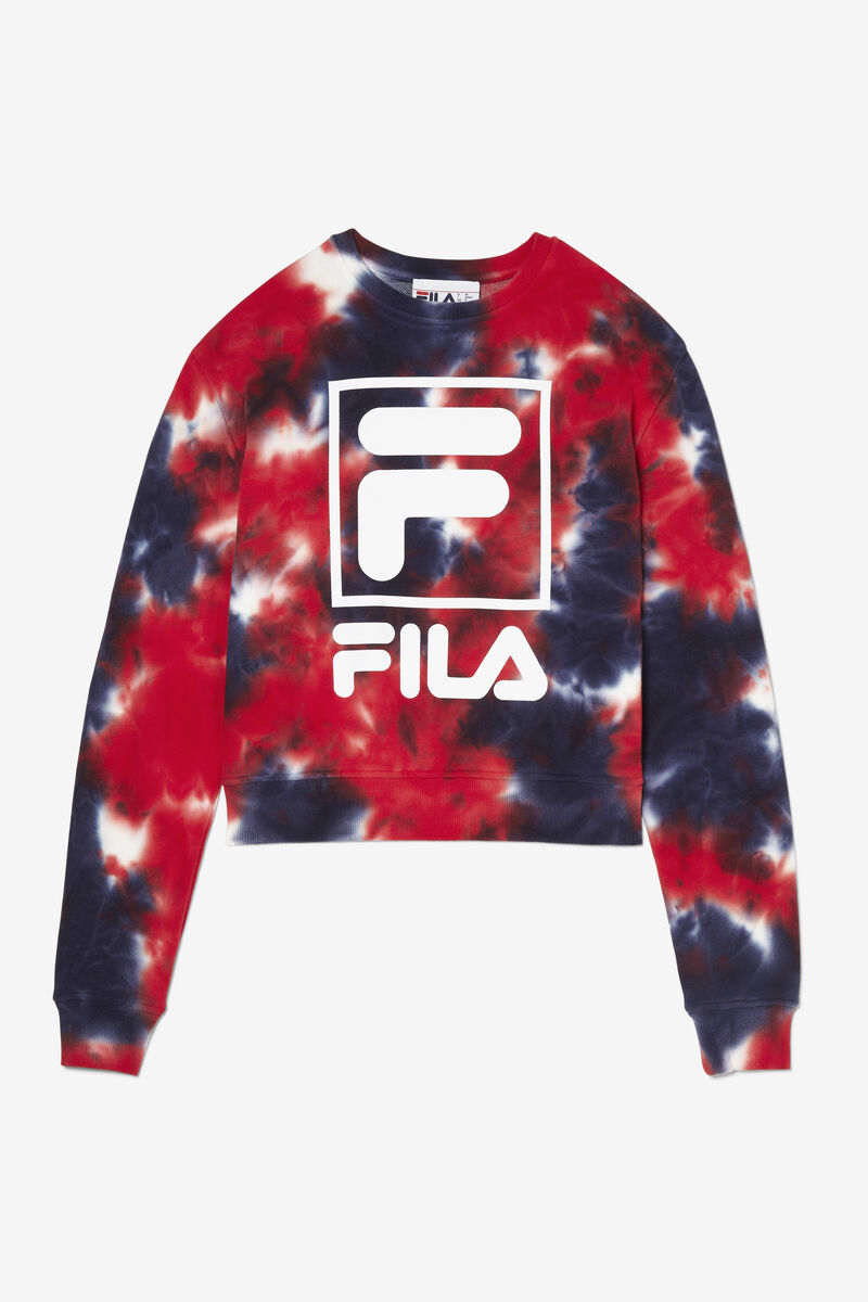 Fila Ashley Tie Dye Sweatshirt Navy / Red | GH5vUtJJuqi