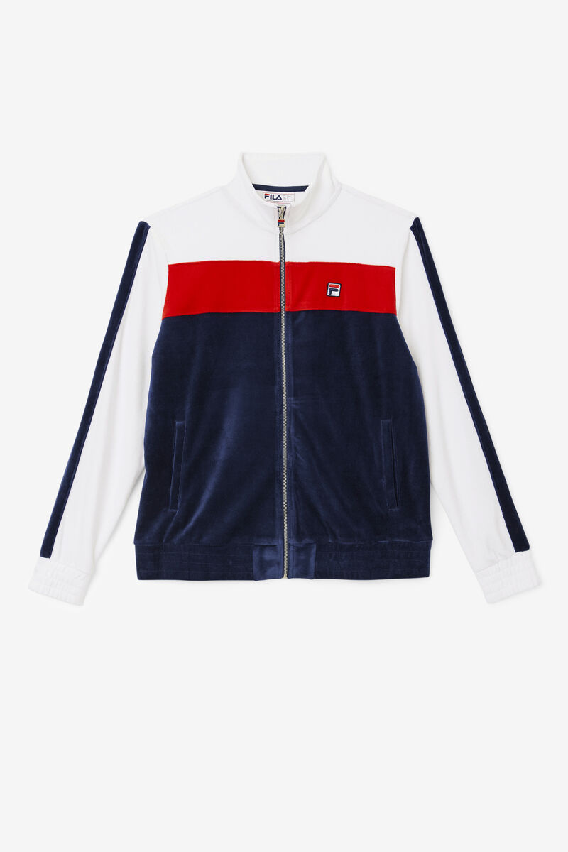 Fila Brice Velour Jacket Navy / White / Red | Ng7y33CCFYd