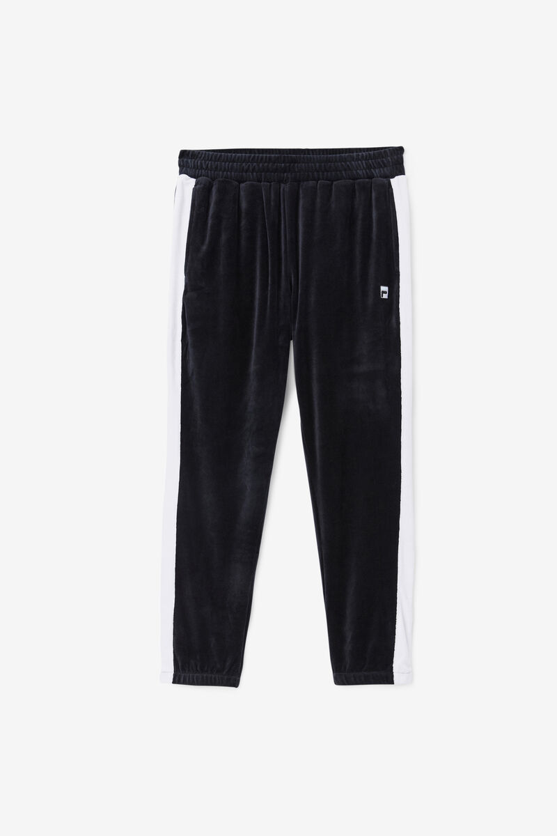 Fila Brice Velour Pant Black / White | j8AR6jcDIE3