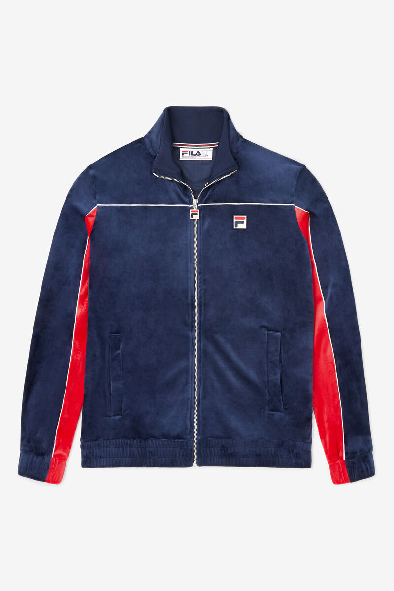 Fila Cisco Velour Jacket Navy / Red / White | mWR9xOERXmh