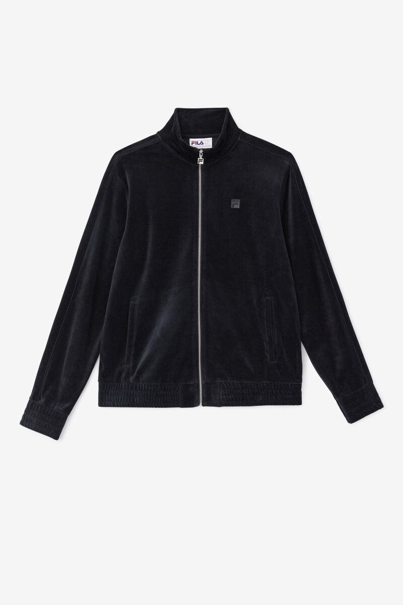 Fila Deverall Velour Jacket Black | ChkXzYZq9rW