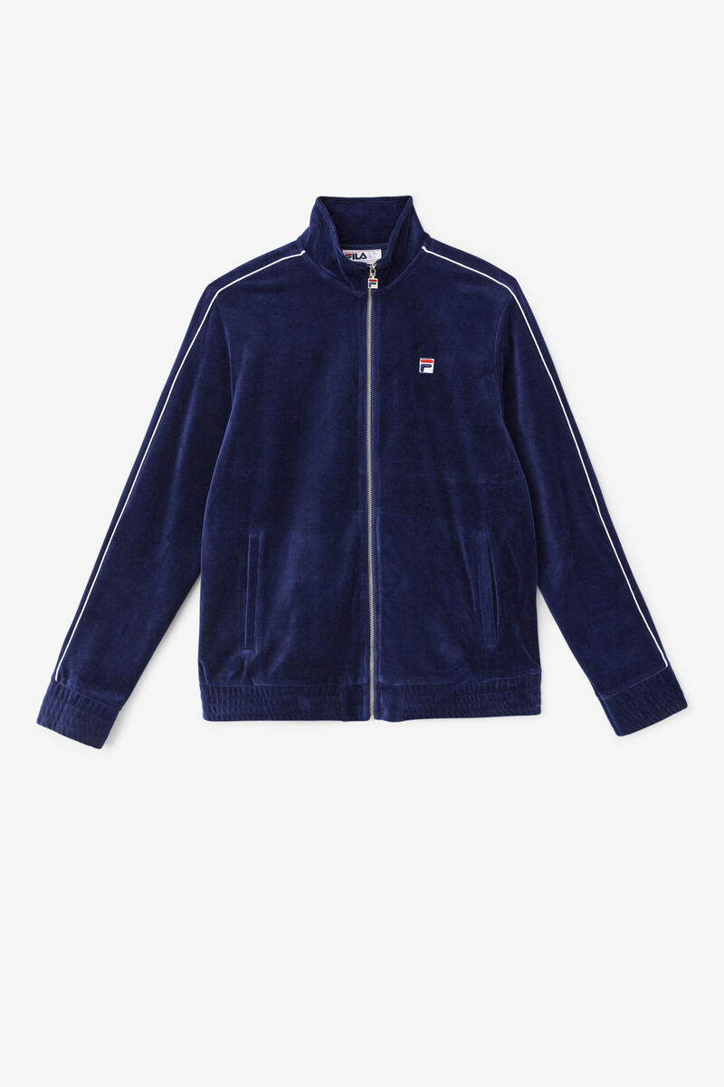 Fila Deverall Velour Jacket Navy / White / Red | 6wRs2el1B2F