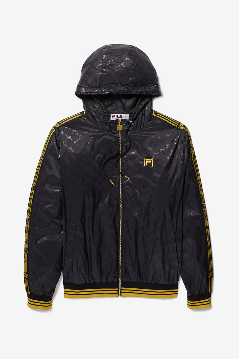 Fila Dublin Hooded Wind Jacket Black / Gold | 9Okd5P3jLMH