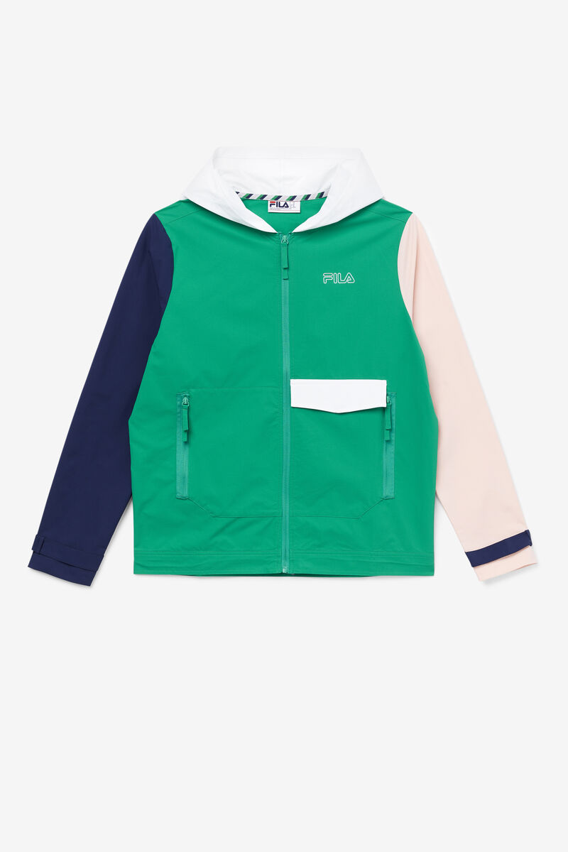 Fila Dutton Woven Wind Jacket Green / Navy / Pink | BfgUq5cFeiB