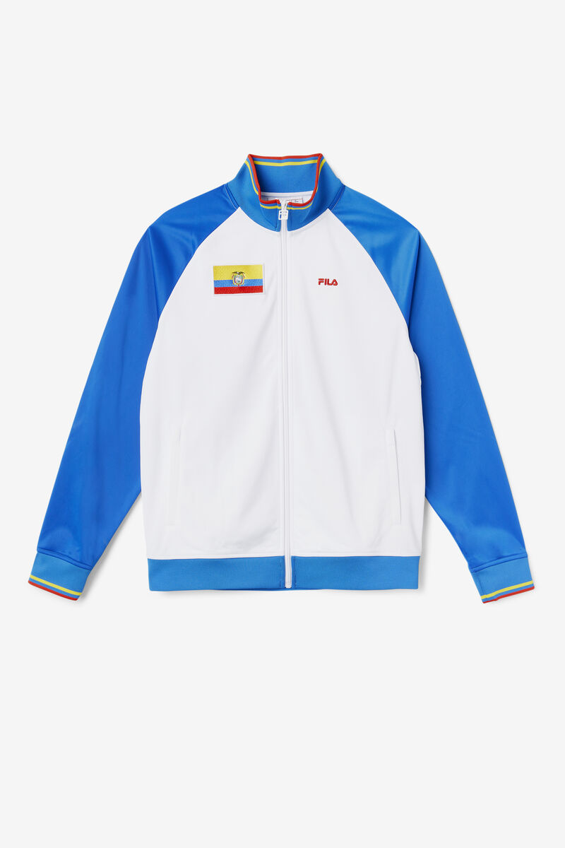 Fila Ecuador Track Jacket White / Blue / Red | jzuoPAbww87
