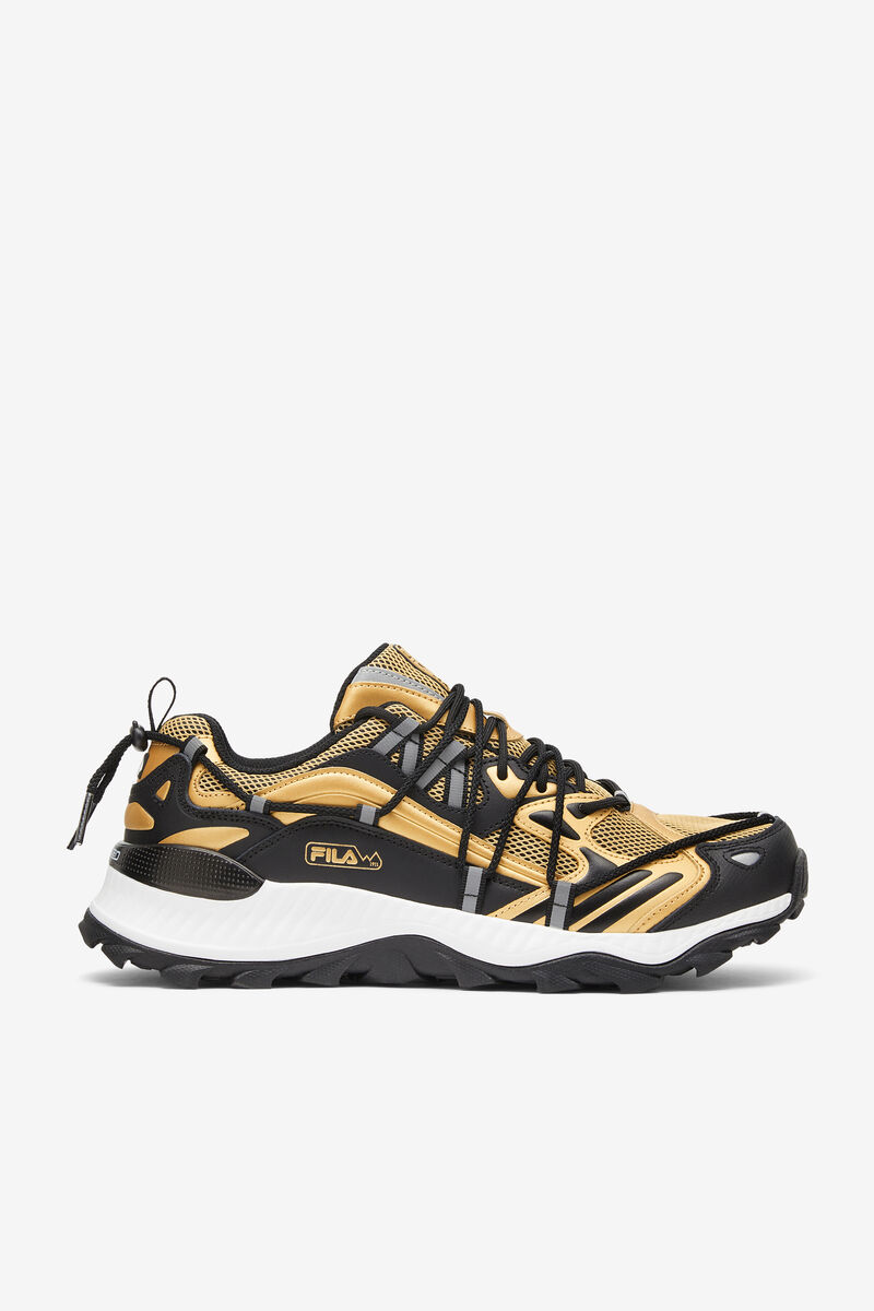 Fila Expeditioner Orange & Black Chunky Trainer Shoes | Fila Black / Metal Gold / White | HhsdOU7Asw