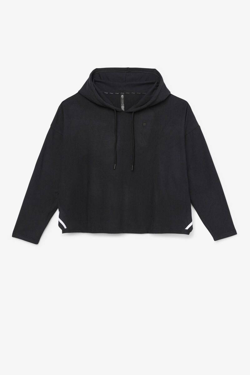 Fila Fi-lux Cropped Hoodie Black | U8RmhFo5rUK