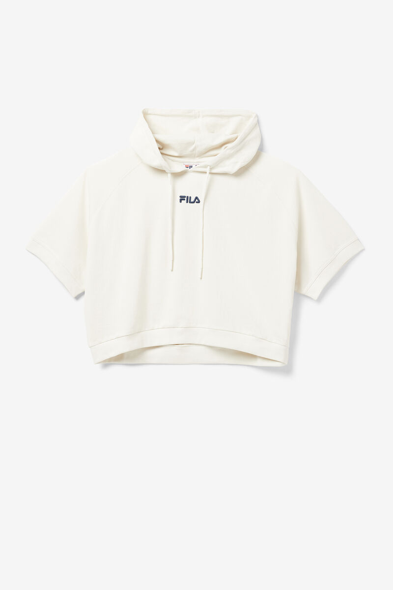 Fila Genoveffa Short Sleeve Hoodie White / Navy | r3el4gDrr9G