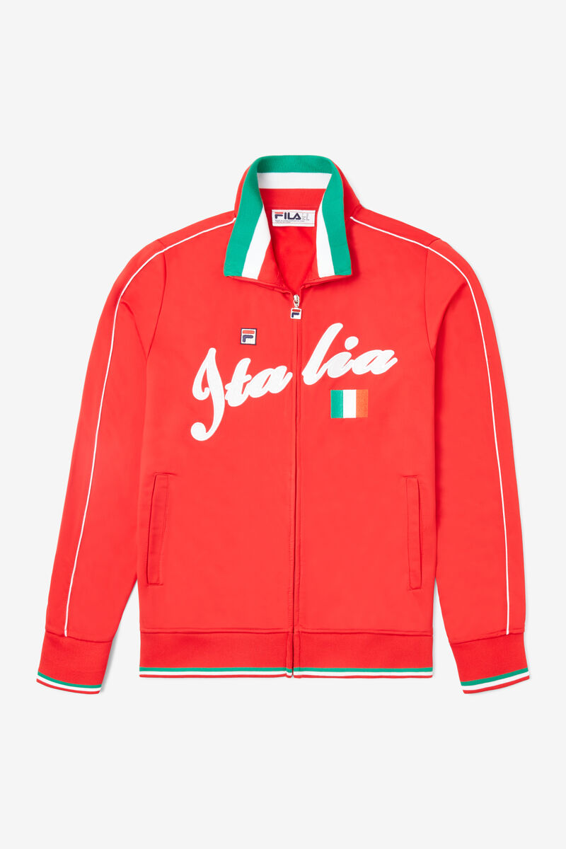 Fila Italia Track Jacket Red / White | OeZoFsJ8ACI