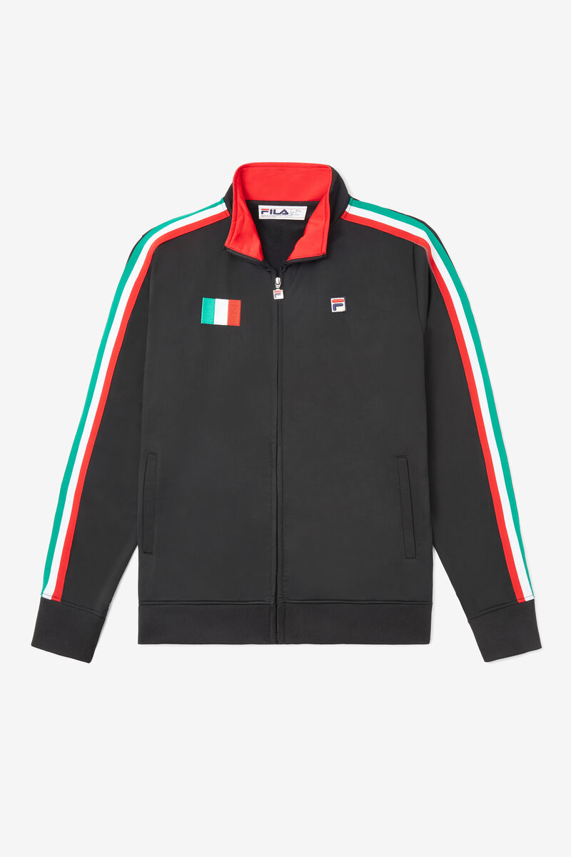 Fila Italy Track Jacket Black / Red | hFpL4pVADUl