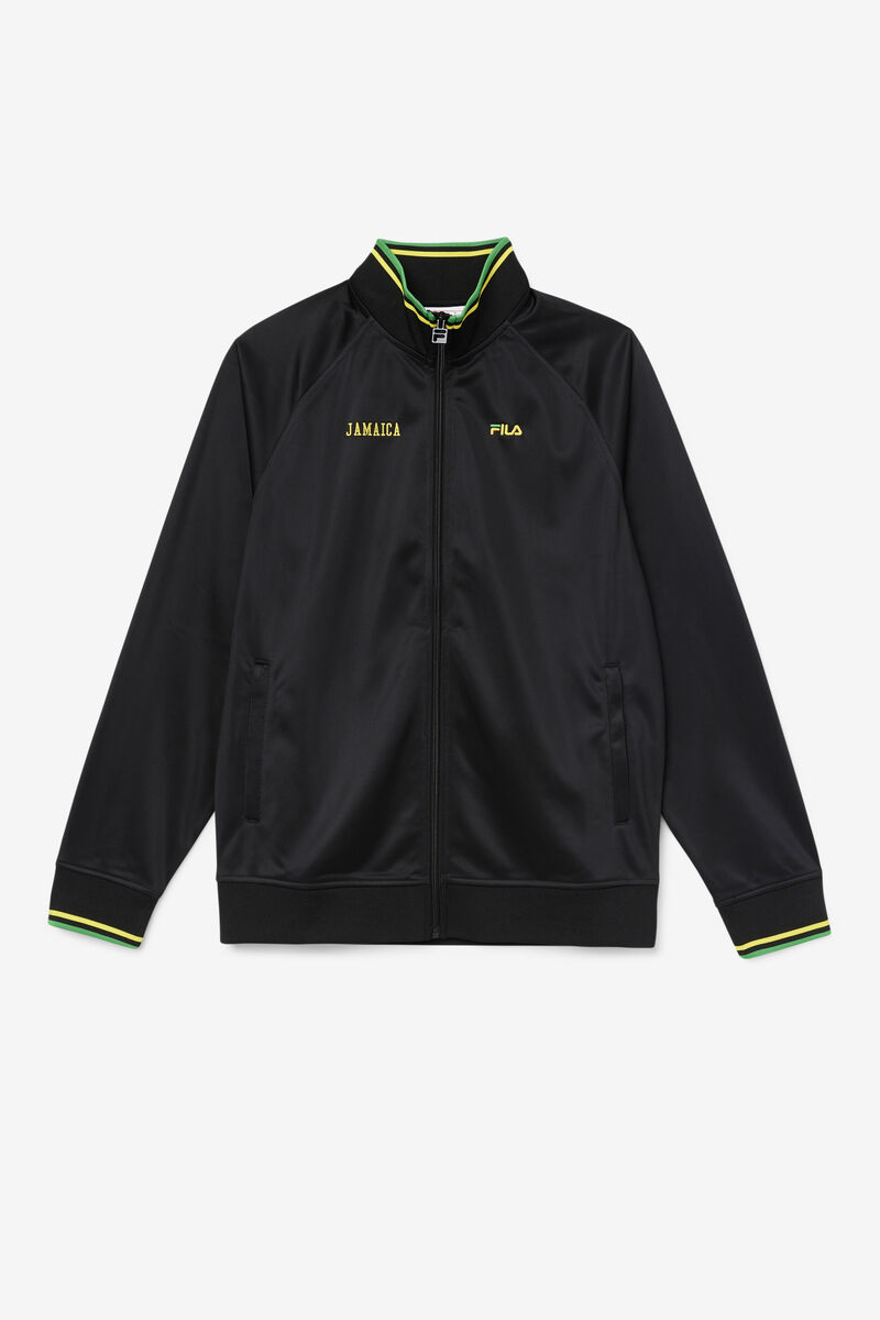 Fila Jamaica Track Jacket Black / Yellow / Green | 6w66oGbNFgp