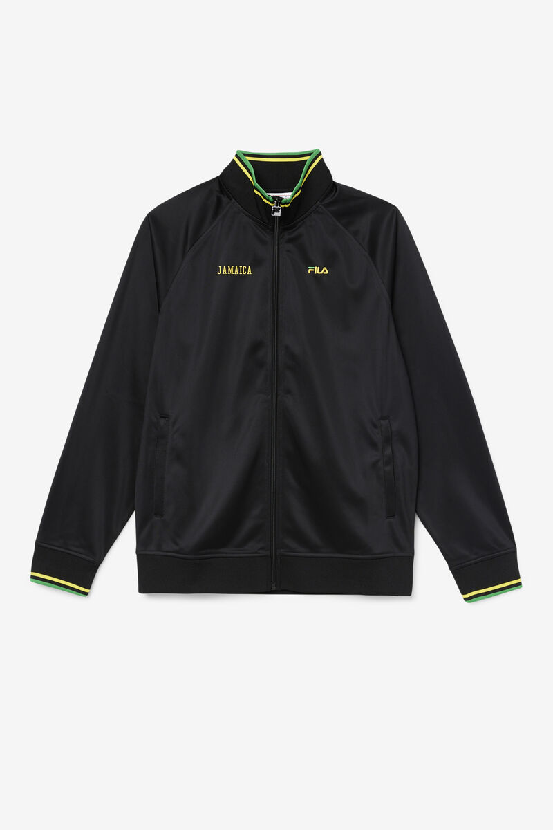 Fila Jamaica Track Jacket Black / Yellow / Green | Z4G7pnYj7IQ