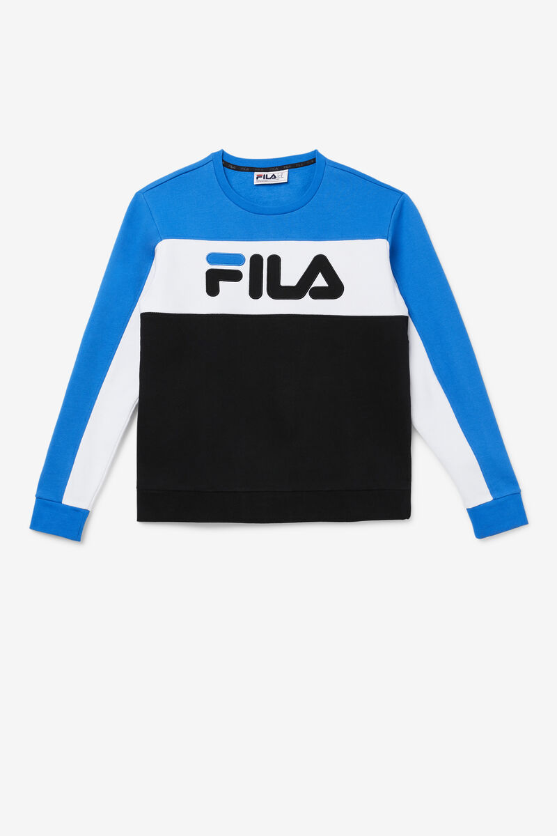 Fila Lesner Fleece Crew Blue / White / Black | 8pQRxWsWXYB