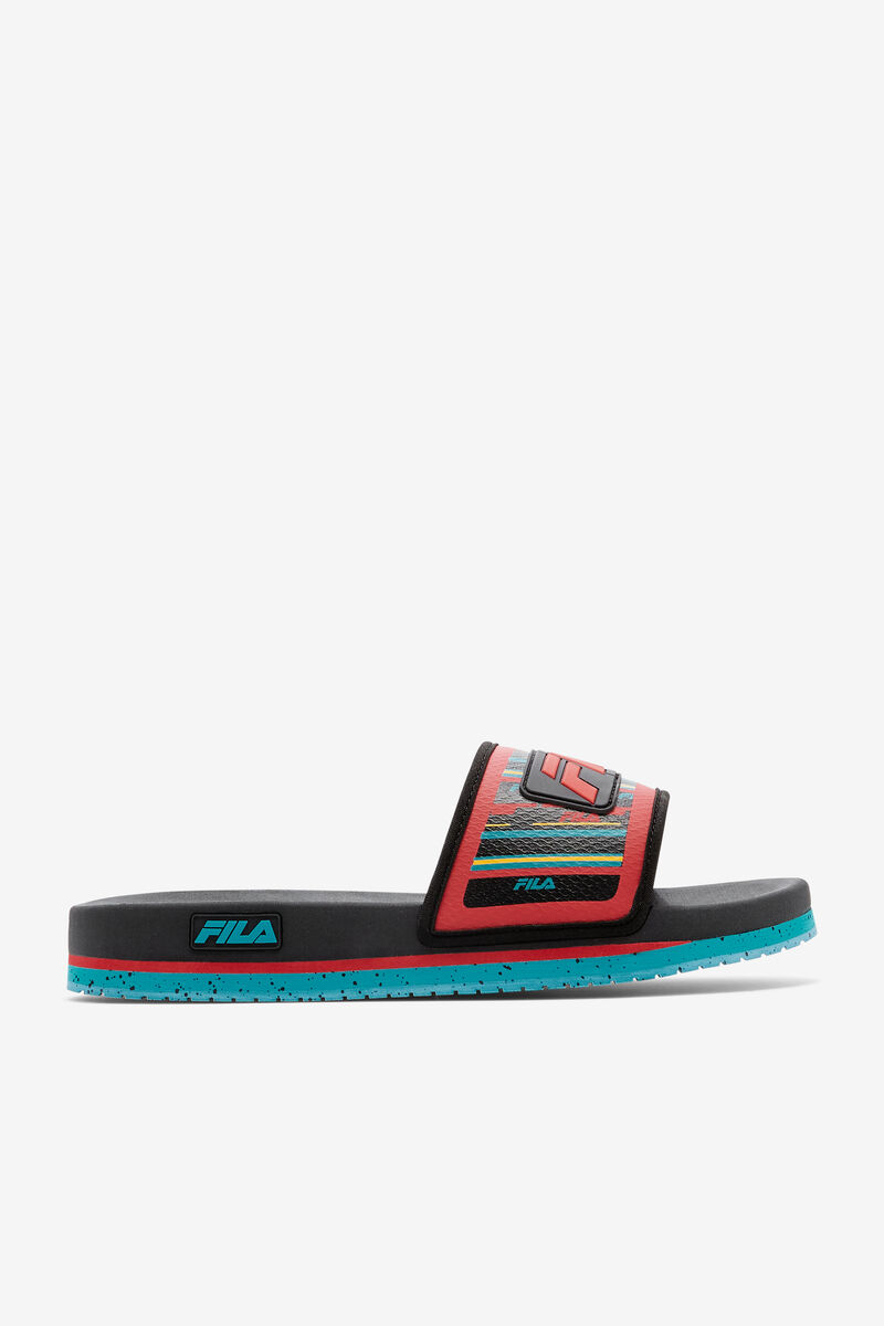 Fila Lunar Slide Black / Turquoise / Red | tR5Azs8ZkOF