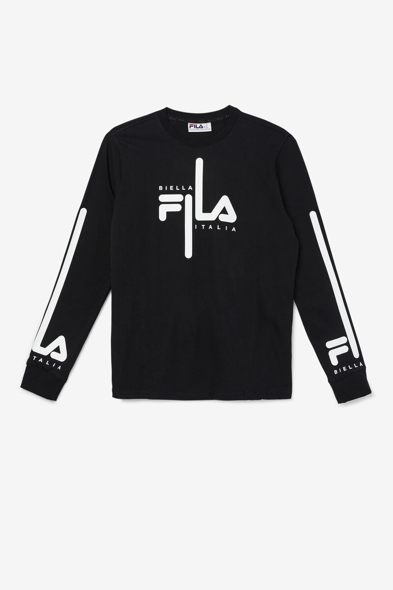 Fila Martino Long Sleeve Black / White | NGm4igsCelK