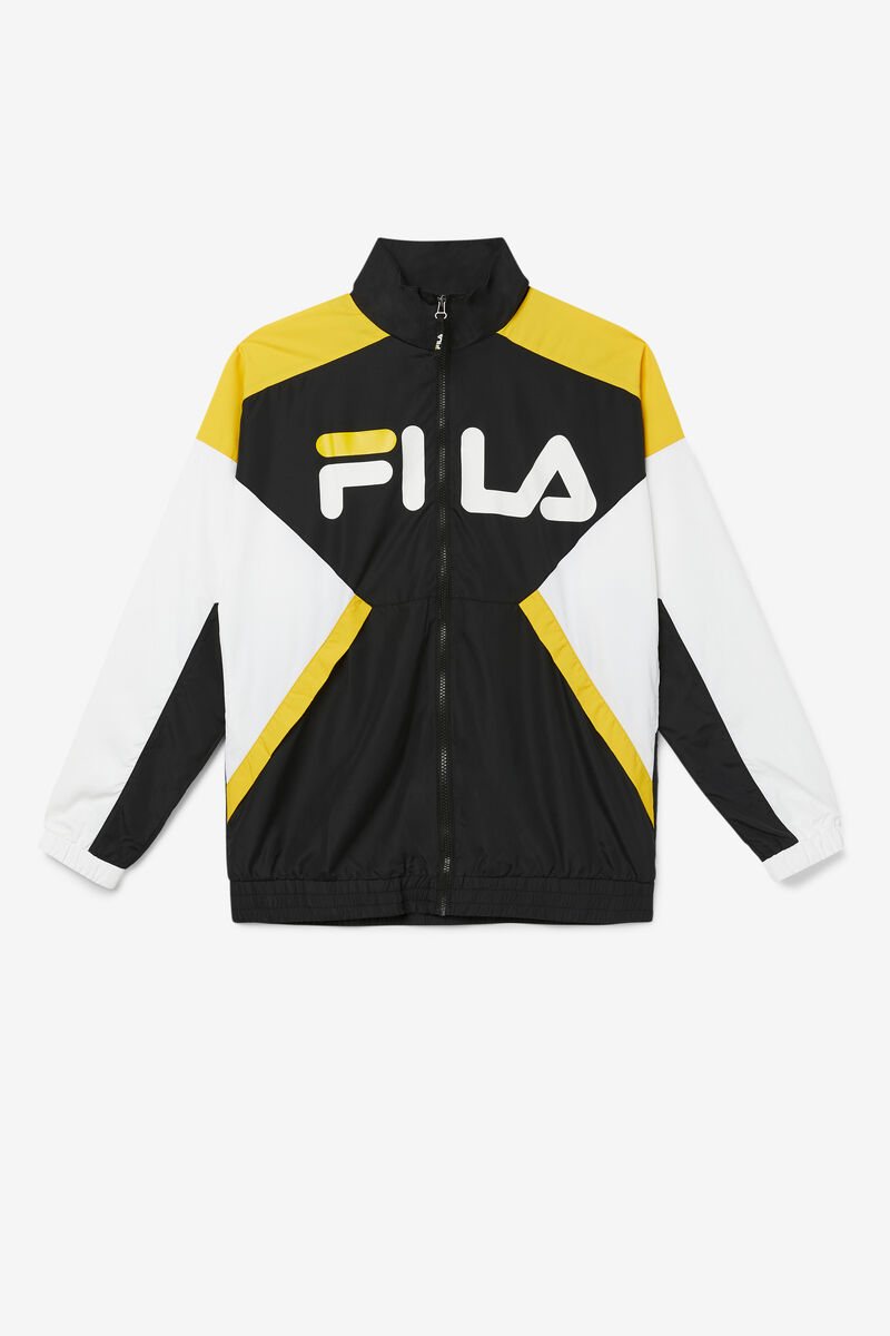 Fila Oliviero Wind Jacket Black / White / Yellow | hQQmcynUqwS