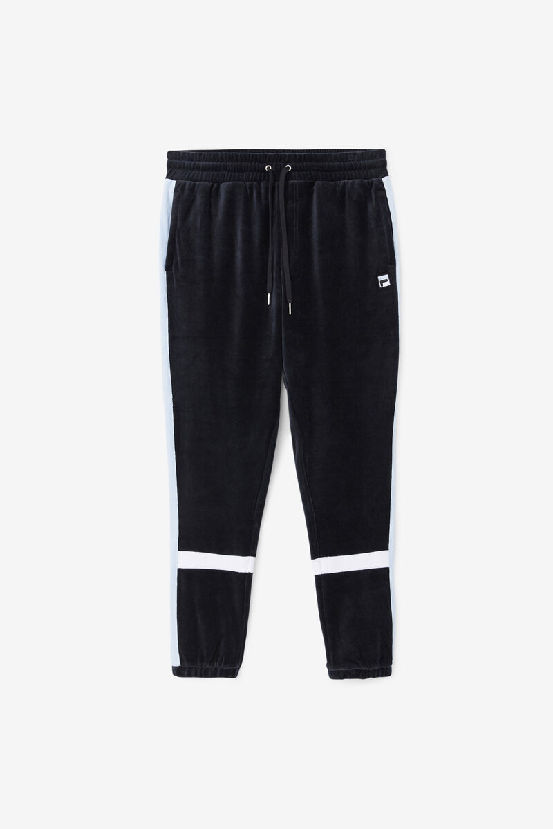 Fila Ravid Velour Pant Black / White | BXFI4Qrom4n