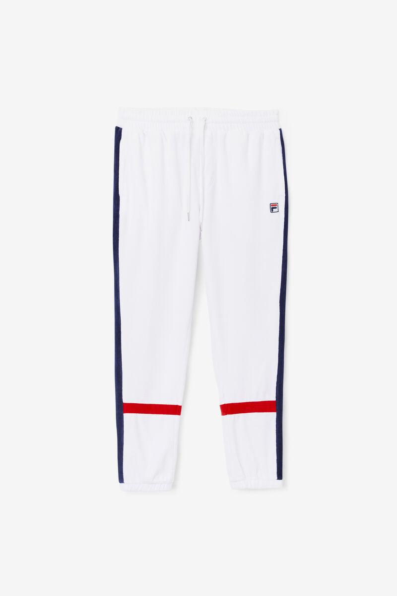 Fila Ravid Velour Pant White / Navy / Red | DHUUXNijEKh