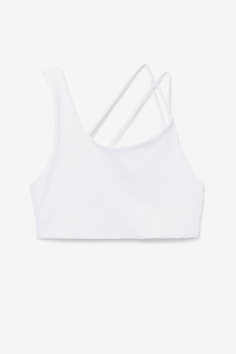 Fila Ribbed Essentials | na Bra Top White | mNgtNUKfVvn