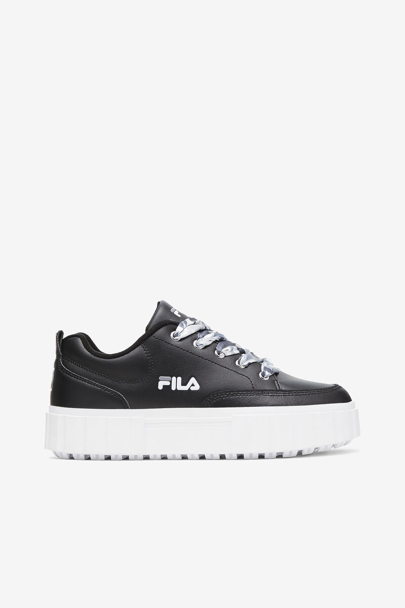 Fila Sandblast Low Satin Lace Black / White | 14tz9l4cAZD