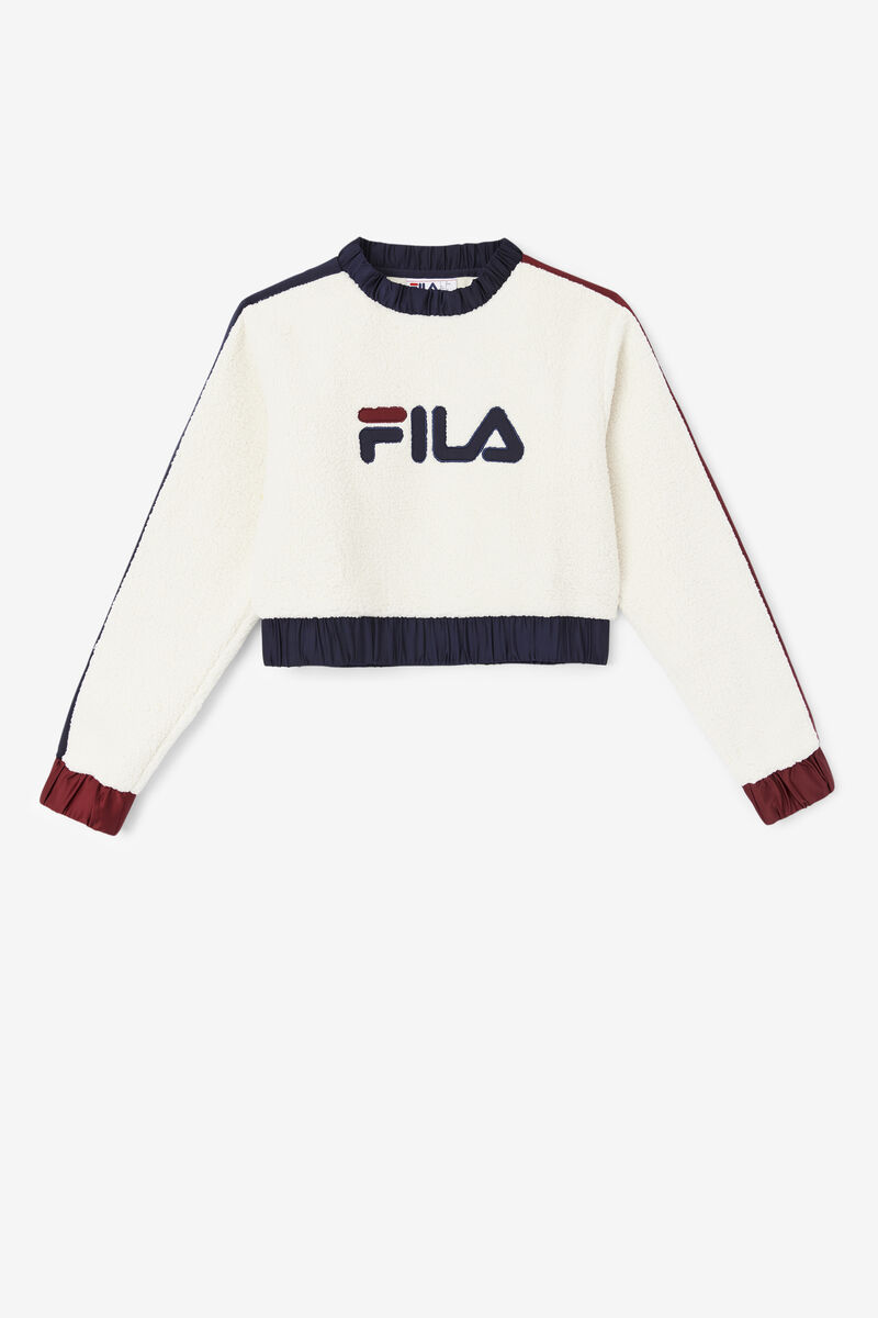 Fila Tabitha Crewneck Navy / Brown | UbuN7NpQYdh