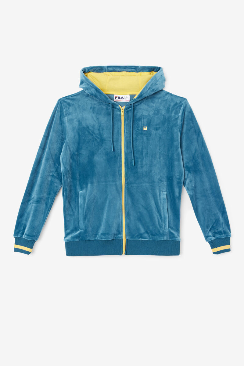 Fila Tove Velour Full Zip Hoodie Blue Coral | mbAabTHWj9z