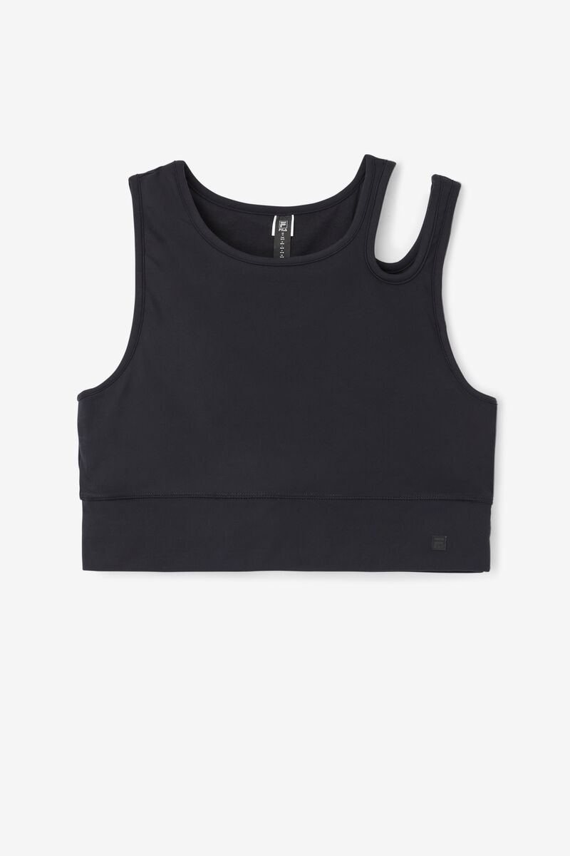 Fila Uplift Slice Crop Bra Top Black | Xzppa7prax4