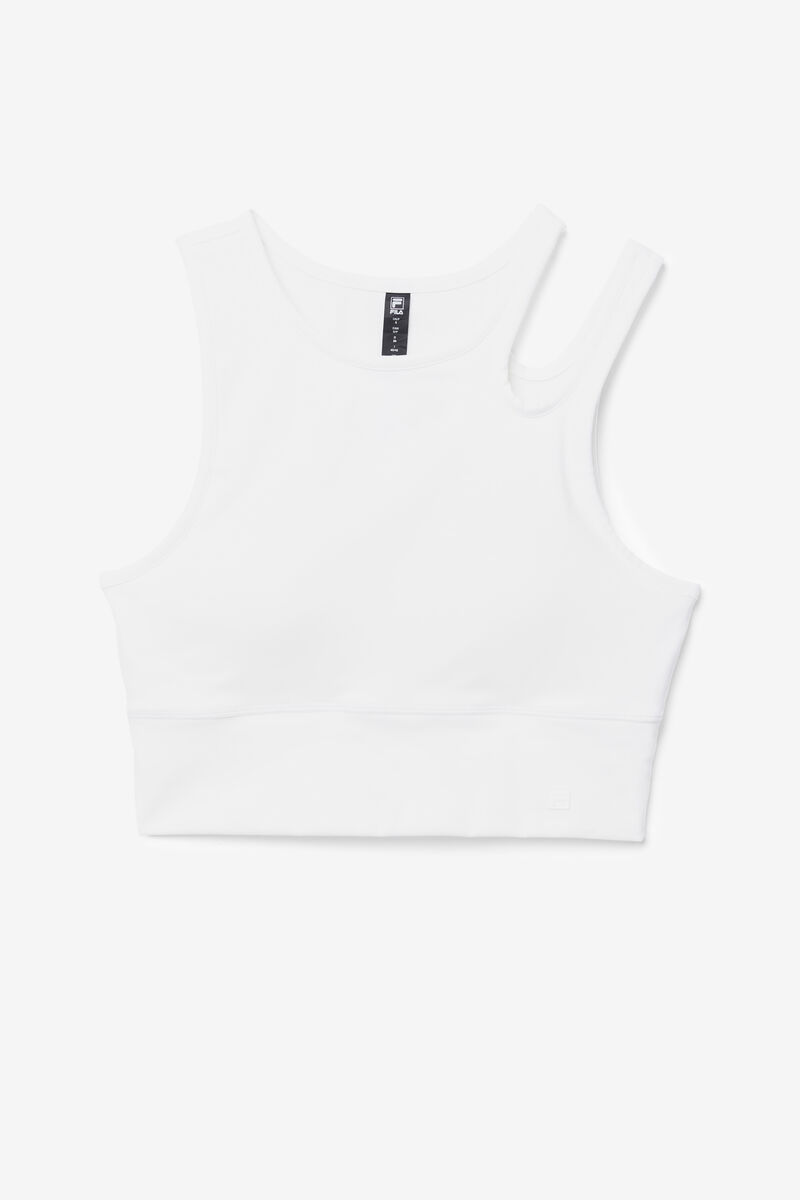 Fila Uplift Slice Crop Bra Top White | 28rchKqYIMl