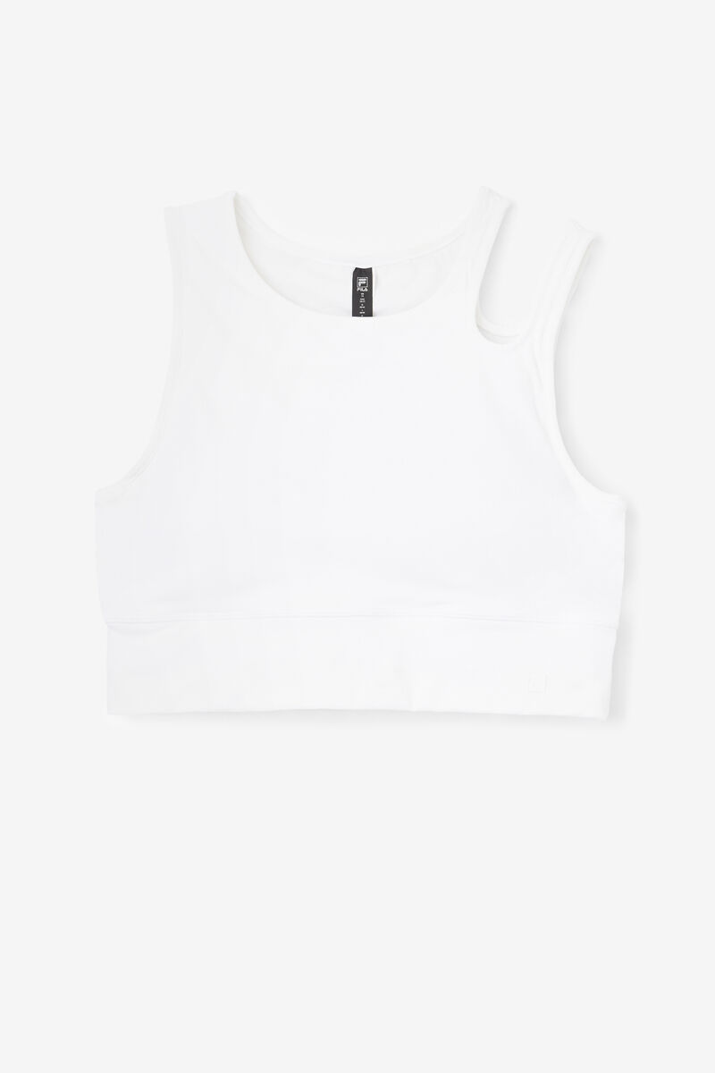 Fila Uplift Slice Crop Bra Top White | qPLGWDzUm2M