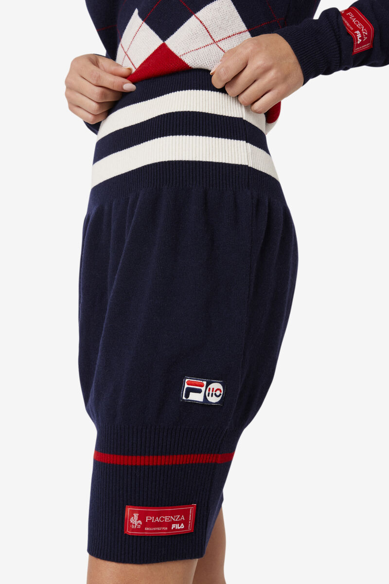 Fila 110 Cashmere Girdle Skirt Navy / White / Red | Ek8XZYmoCRZ