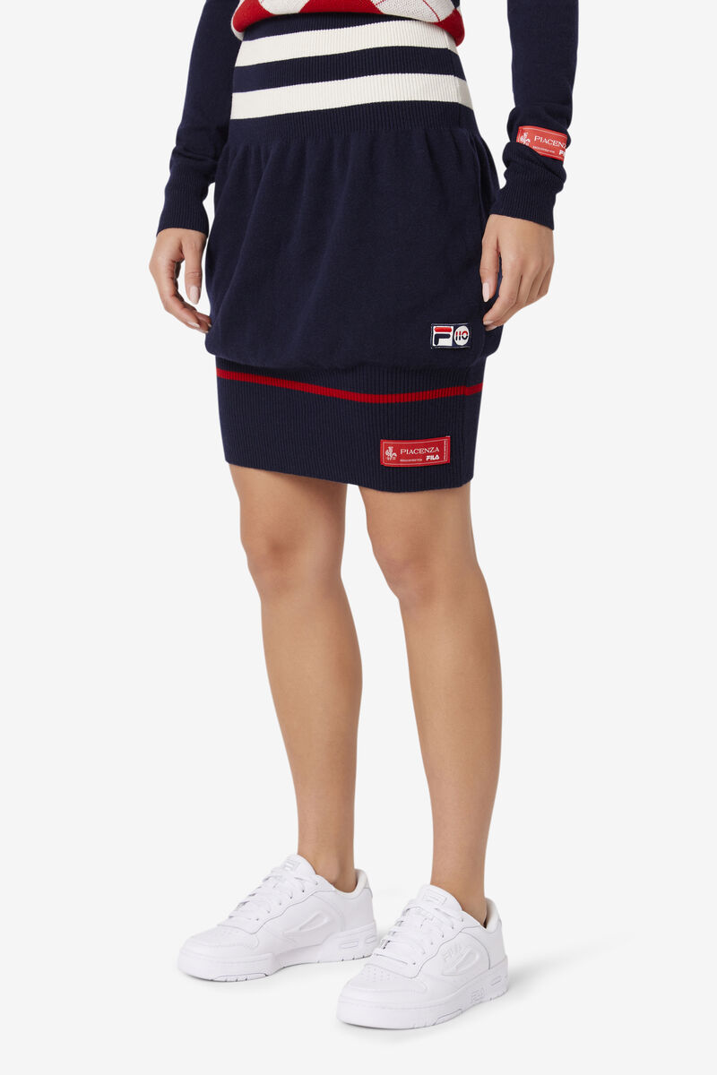 Fila 110 Cashmere Girdle Skirt Navy / White / Red | Ek8XZYmoCRZ