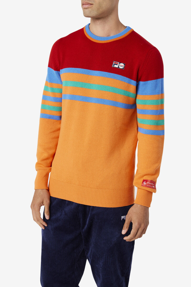 Fila 110 Cashmere Sweater Navy / Yellow / Orange | gHjVk7gVLiq