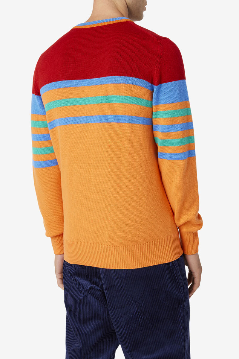 Fila 110 Cashmere Sweater Navy / Yellow / Orange | gHjVk7gVLiq