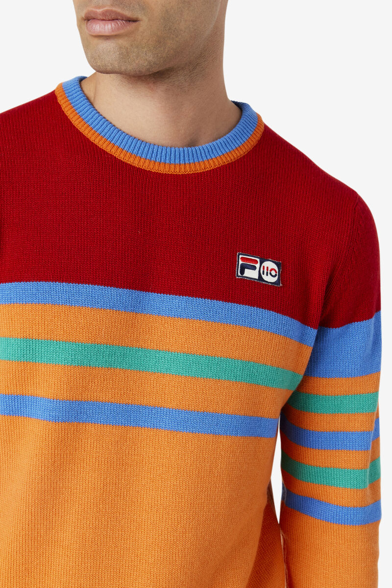 Fila 110 Cashmere Sweater Navy / Yellow / Orange | gHjVk7gVLiq