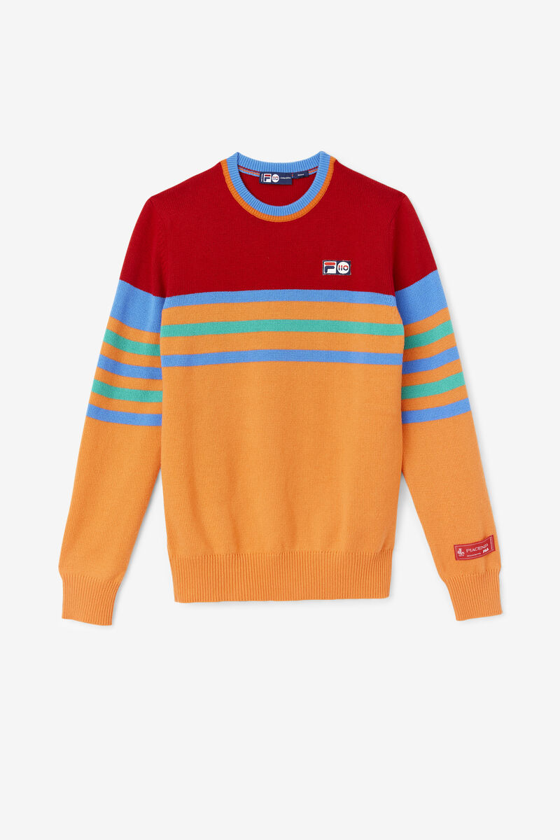 Fila 110 Cashmere Sweater Navy / Yellow / Orange | gHjVk7gVLiq