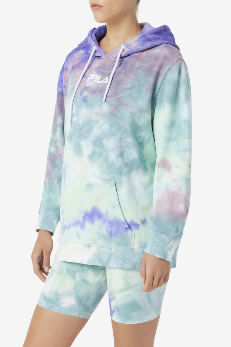 Fila Aerolynn Tie Dye Hoodie Blue | 9iSz9rSIvMY