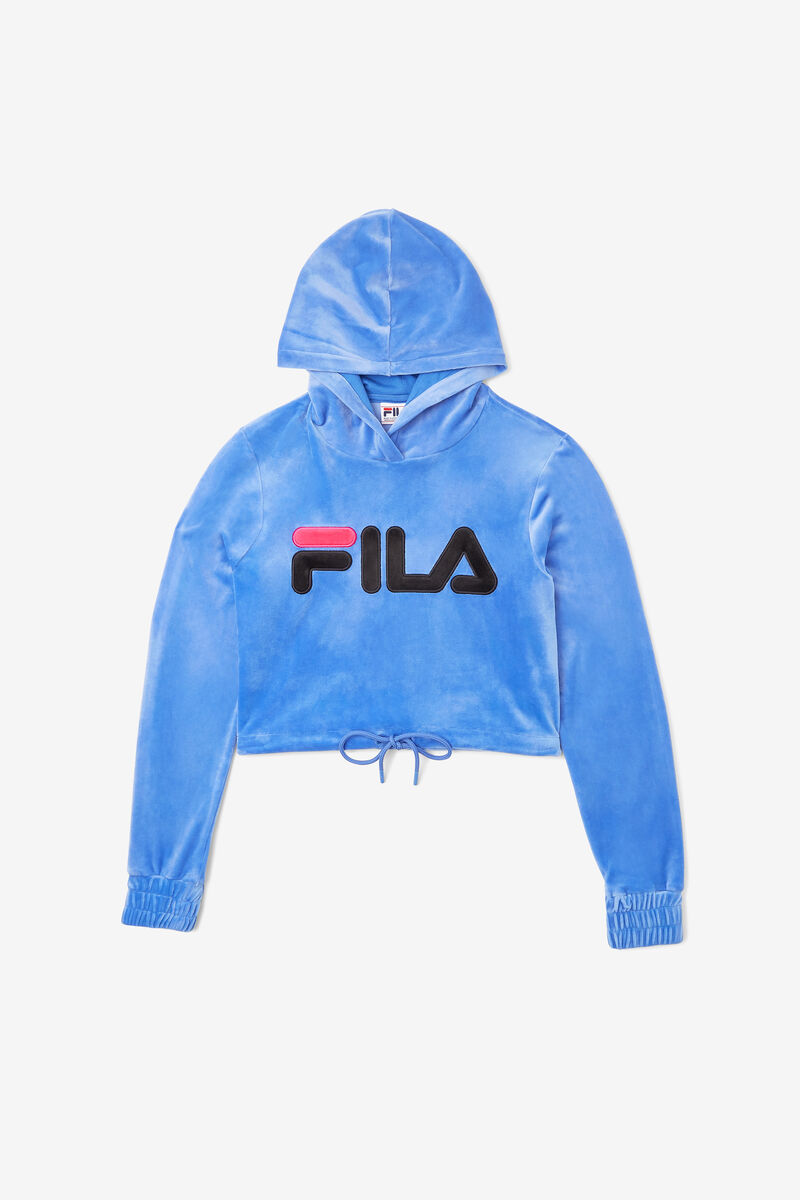 Fila Aitana Crop Velour Hoodie Black | mOJDEHBmuAA