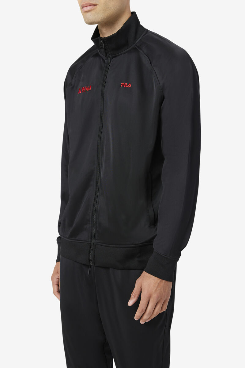 Fila Albania Track Jacket Black / Red | CzBpP2Y7DNZ