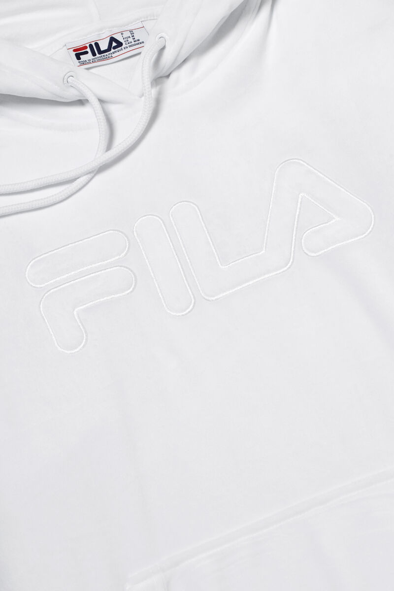 Fila Asher Velour Hoodie White | 4iez2QIFJZ3