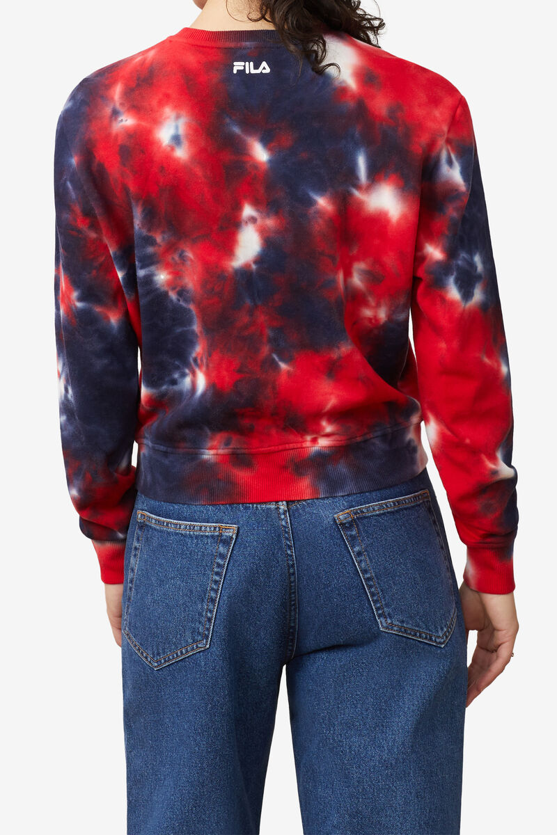 Fila Ashley Tie Dye Sweatshirt Navy / Red | GH5vUtJJuqi