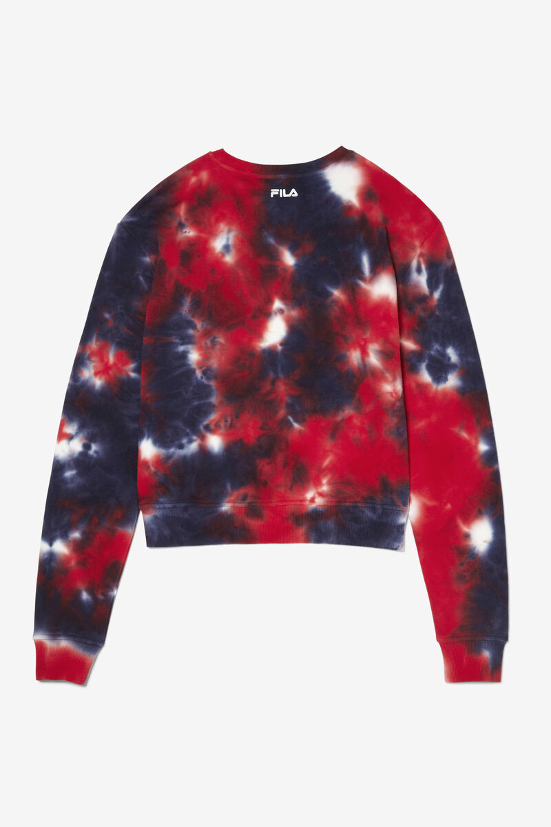 Fila Ashley Tie Dye Sweatshirt Navy / Red | GH5vUtJJuqi