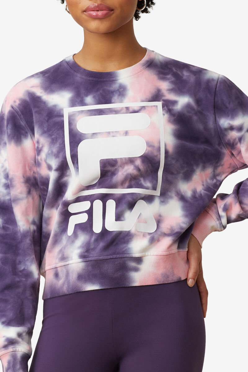 Fila Ashley Tie Dye Sweatshirt Purple / Pink | kwqUzoUGU9B