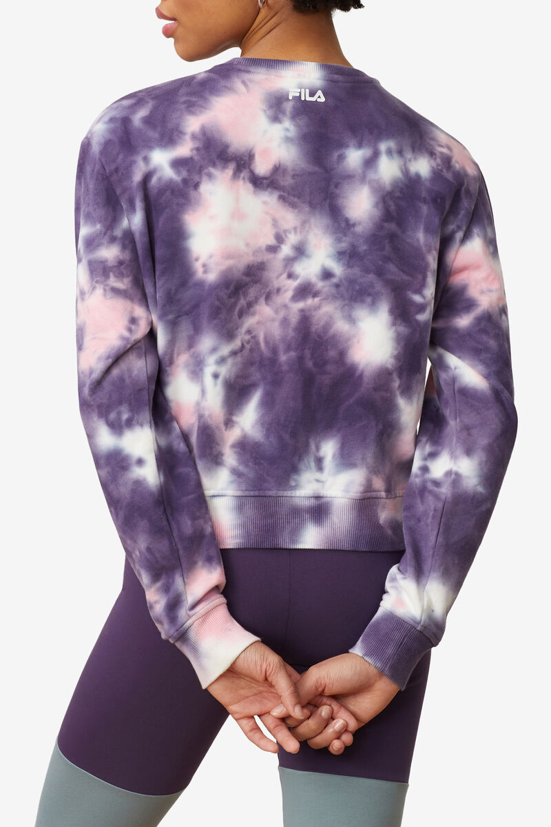 Fila Ashley Tie Dye Sweatshirt Purple / Pink | kwqUzoUGU9B