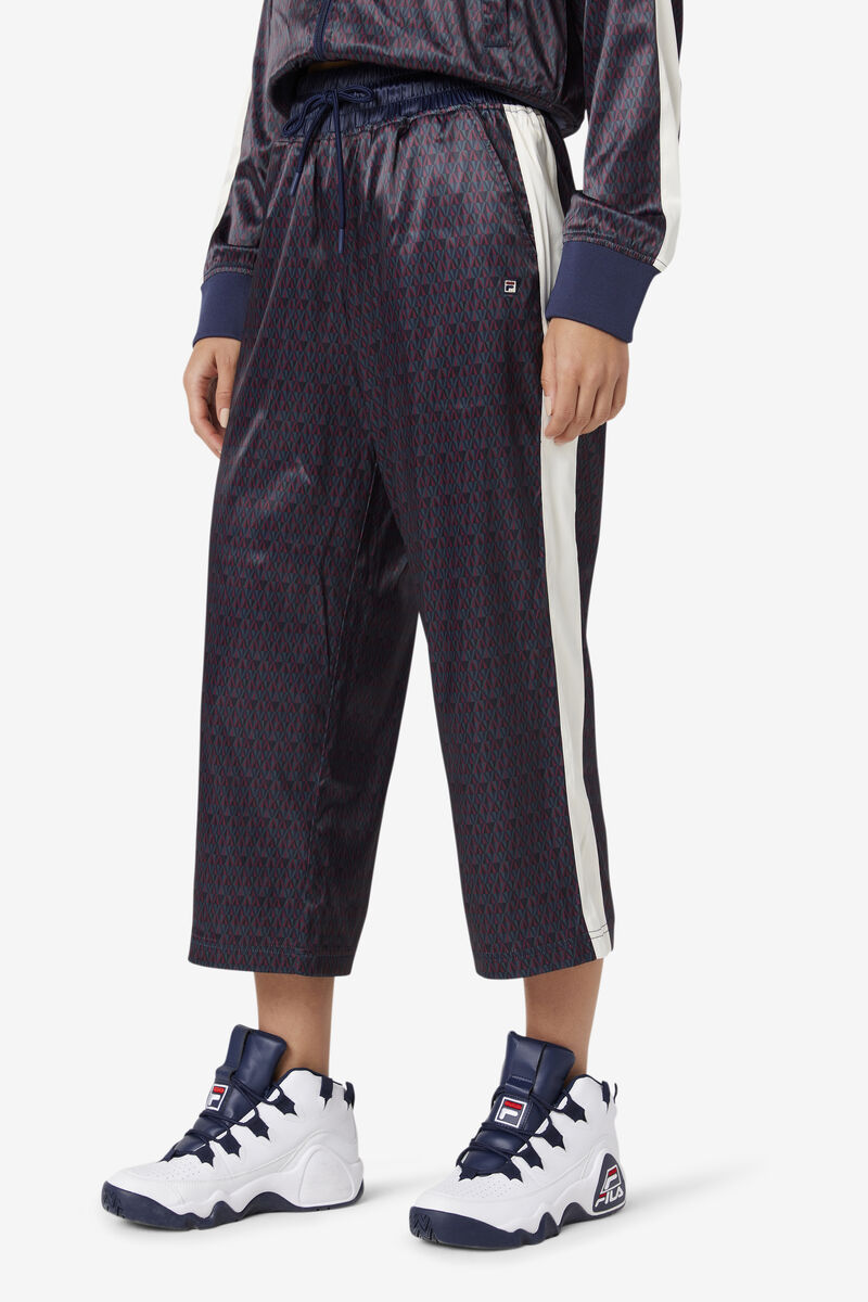 Fila Aviana Cropped Satin Pant Navy | 7pgL7GKq6Is