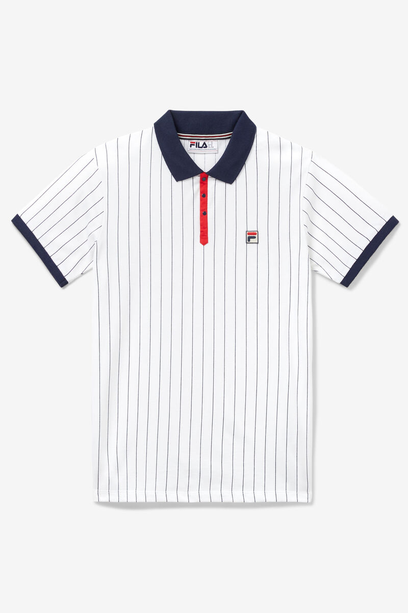 Fila Bb1 Polo White / Navy / Red | fZswxbQEDdy