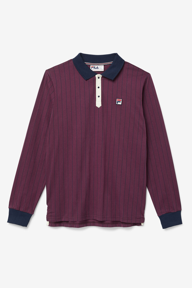 Fila Bb2 Long Sleeve Polo Navy | QikegBtN86w