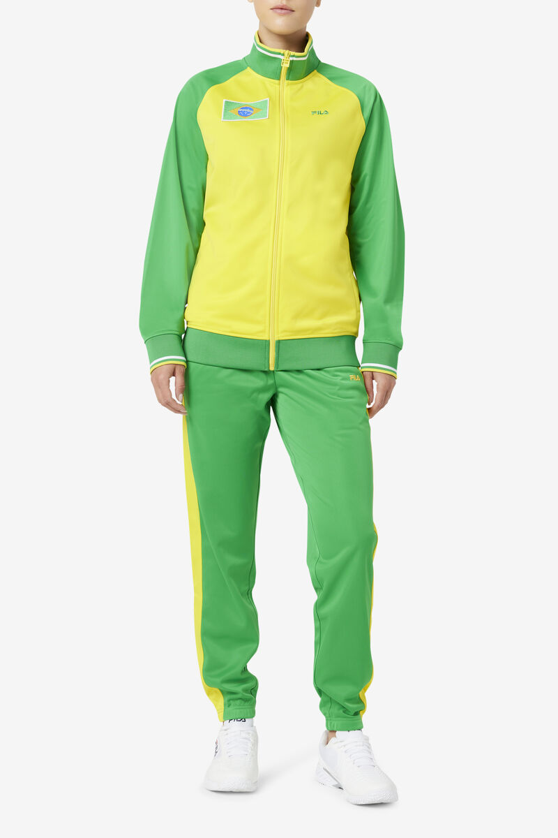 Fila Brazil Track Jacket Yellow / Green / White | thd6ChwWXdQ