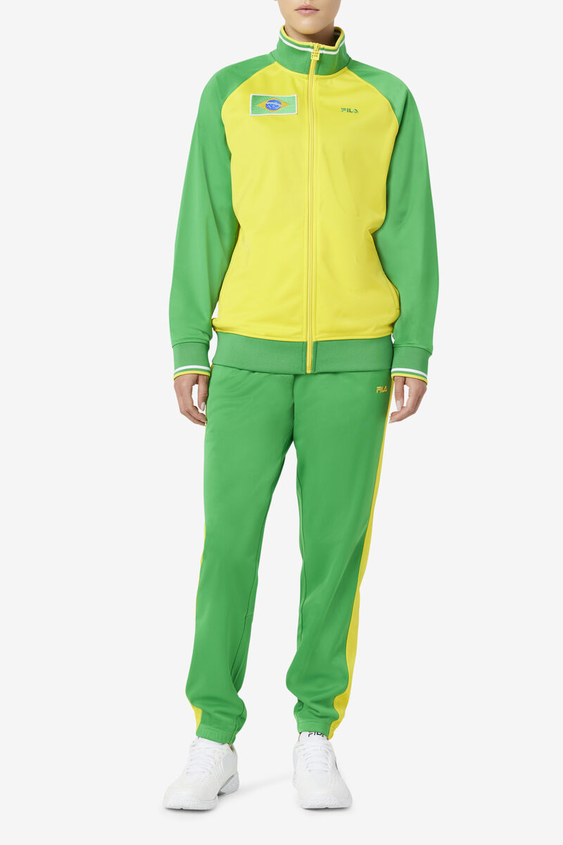 Fila Brazil Track Pant Green / Yellow | Kap5YUlQpog