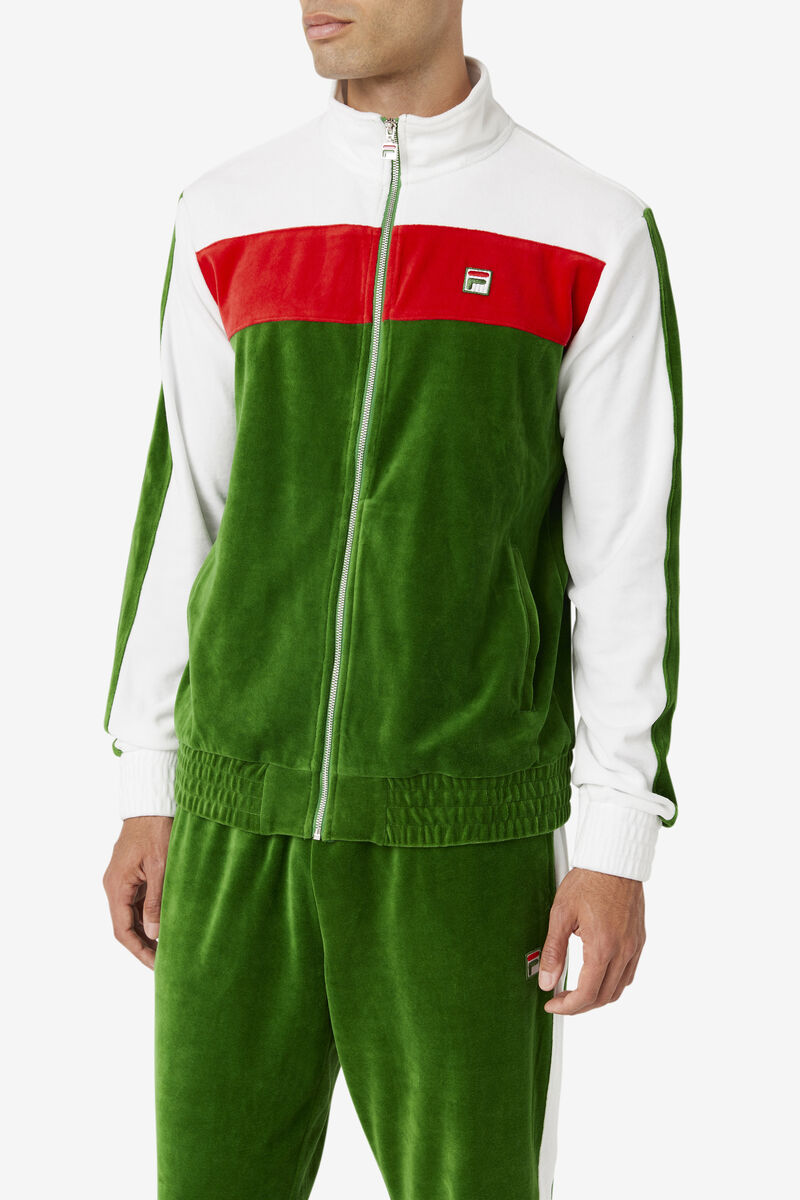 Fila Brice Velour Jacket White / Red | smcsjazRrwP